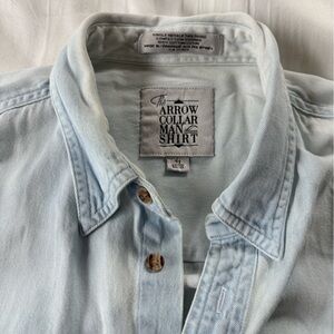 Light Blue Chambray Cotton Button Up Shirt